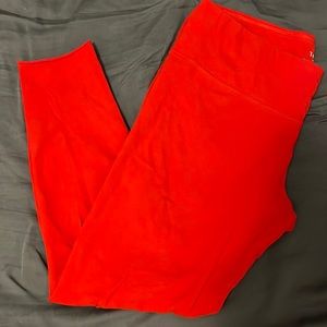 Aritzia Tna Red Cropped Leggings